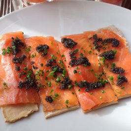 Smoked Salmon w Caviar at Top of the Standard Brunch NYC via Unbuttoningpants.com
